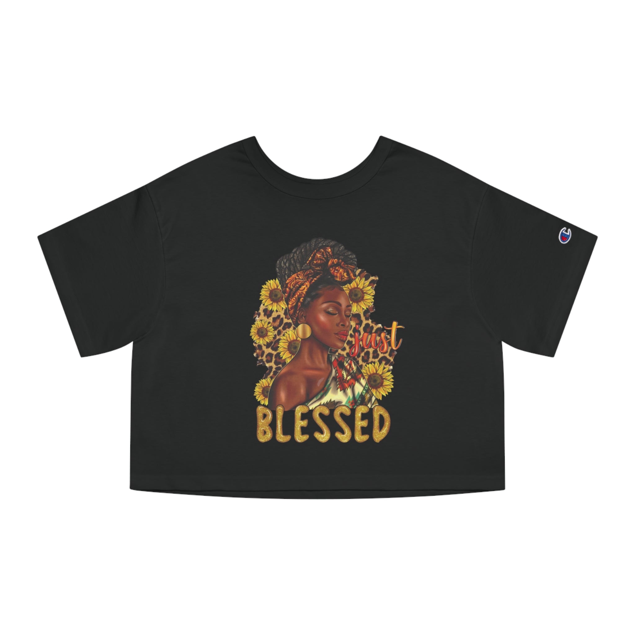 Cropped T-Shirt, just blessed, Women's Shirt, Heritage Design, Comfort Fit Tee, Trendy Top, Positive Vibes Clothing