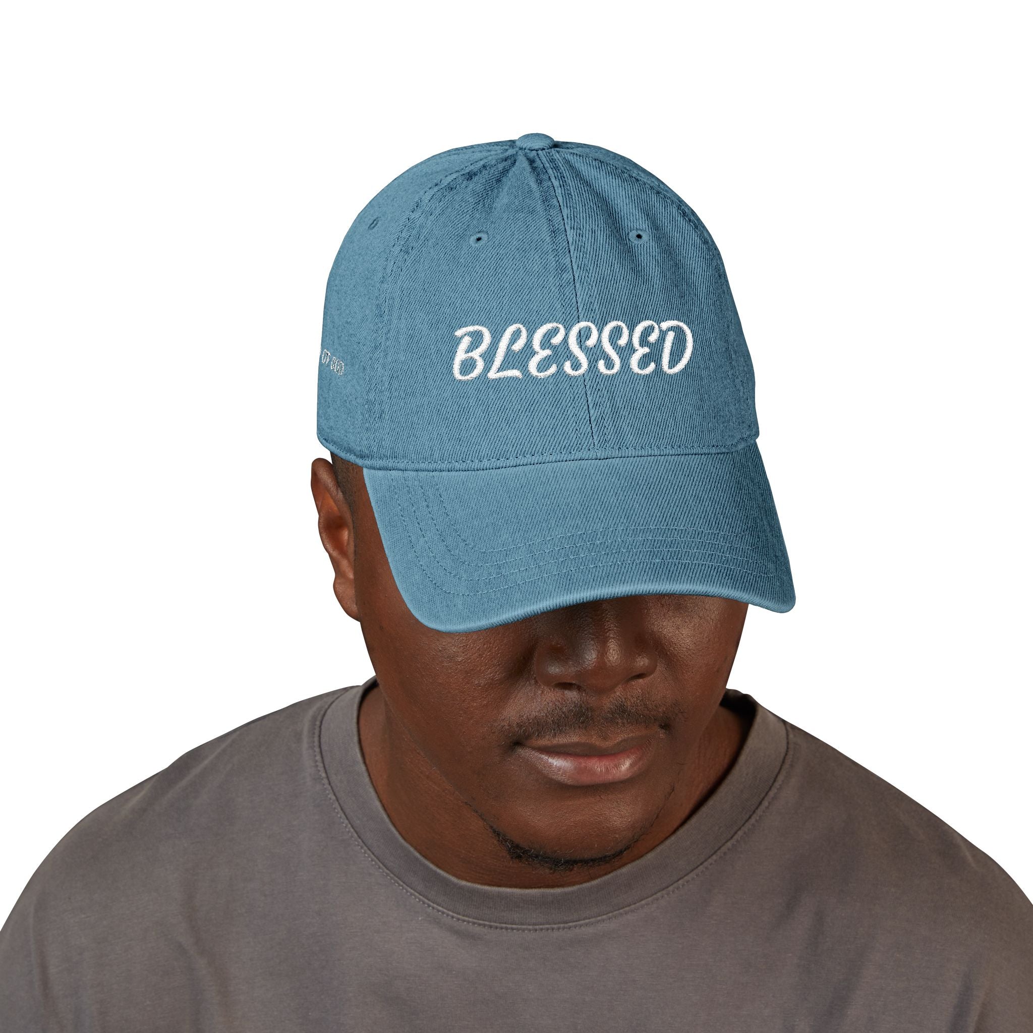 Blessed & Child of God Denim Hat — Embroidered Faith Baseball Cap