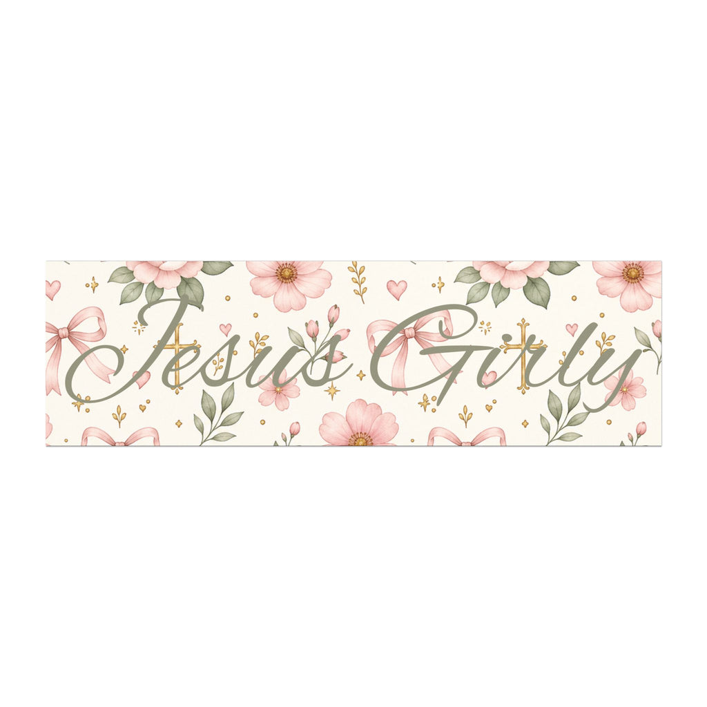 Jesus Girly Floral Car Magnet — Pink Floral Christian Bumper Sticker