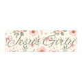 Jesus Girly Floral Car Magnet — Pink Floral Christian Bumper Sticker