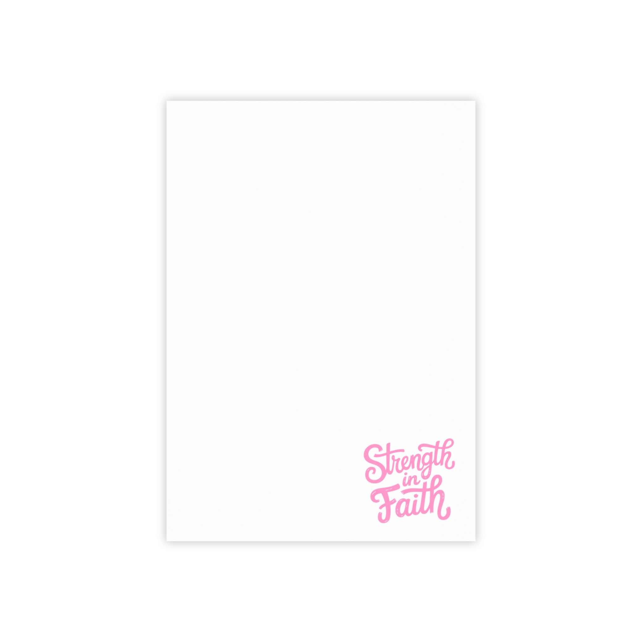 Post-it Note Pad — "Strength in Faith" Inspirational Sticky Notes (Pink Corner Design)