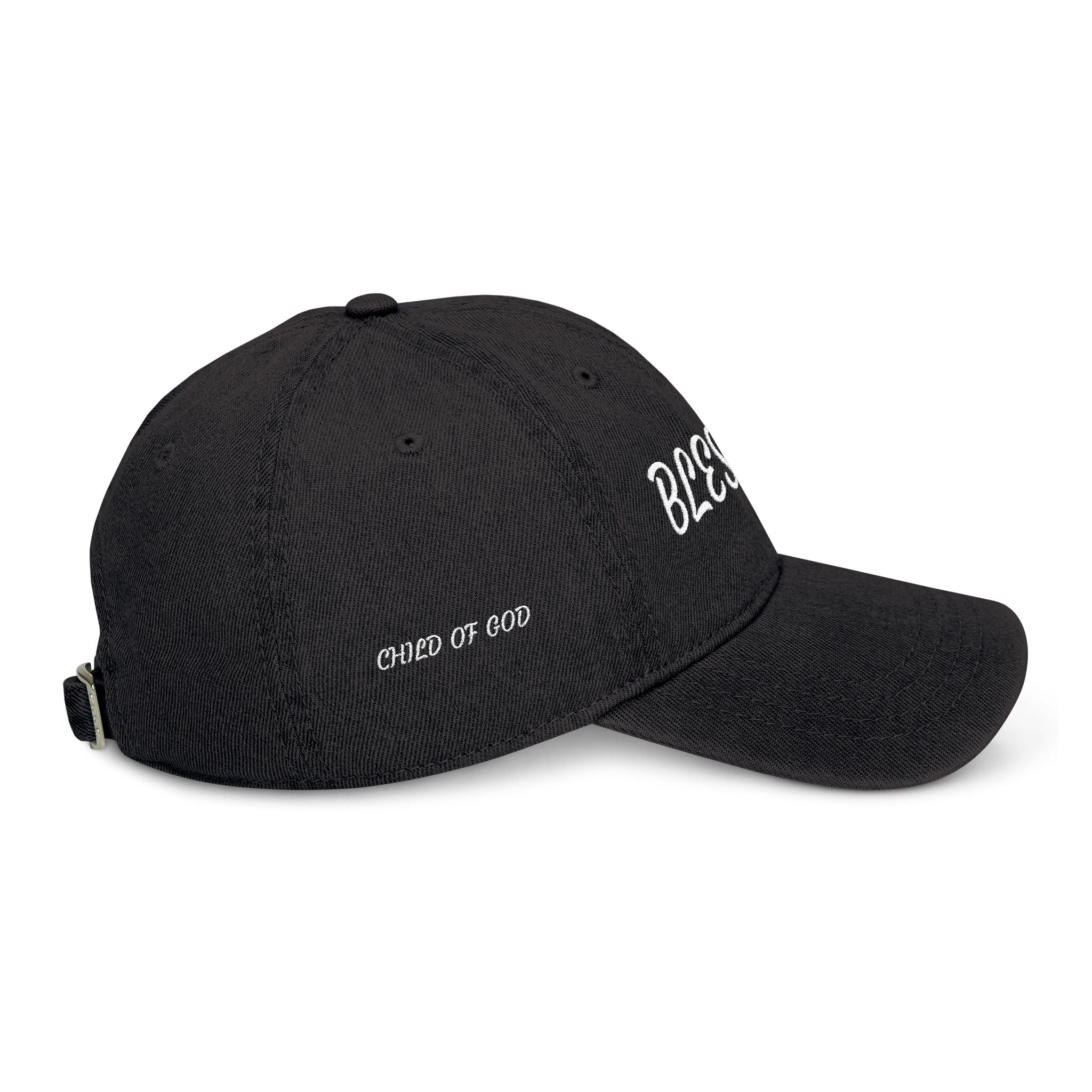 Blessed & Child of God Denim Hat — Embroidered Faith Baseball Cap