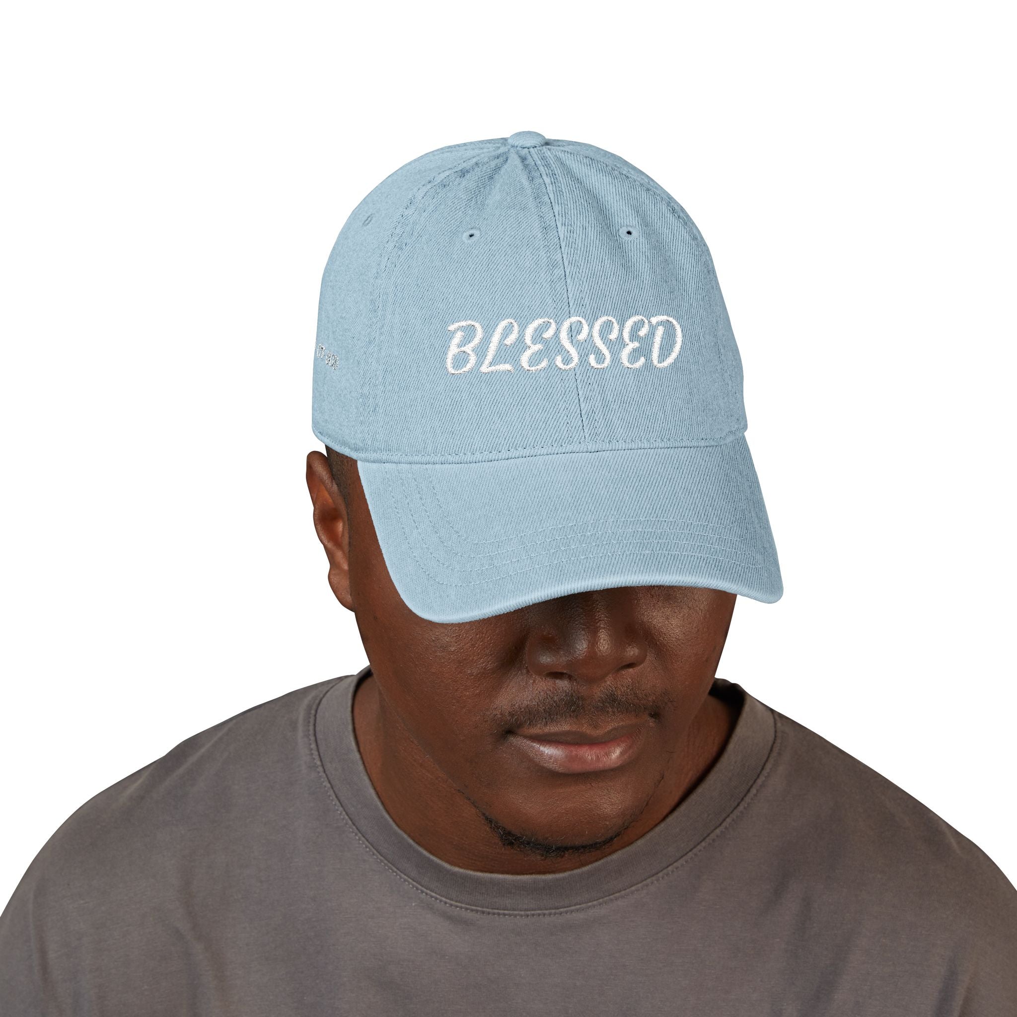 Blessed & Child of God Denim Hat — Embroidered Faith Baseball Cap