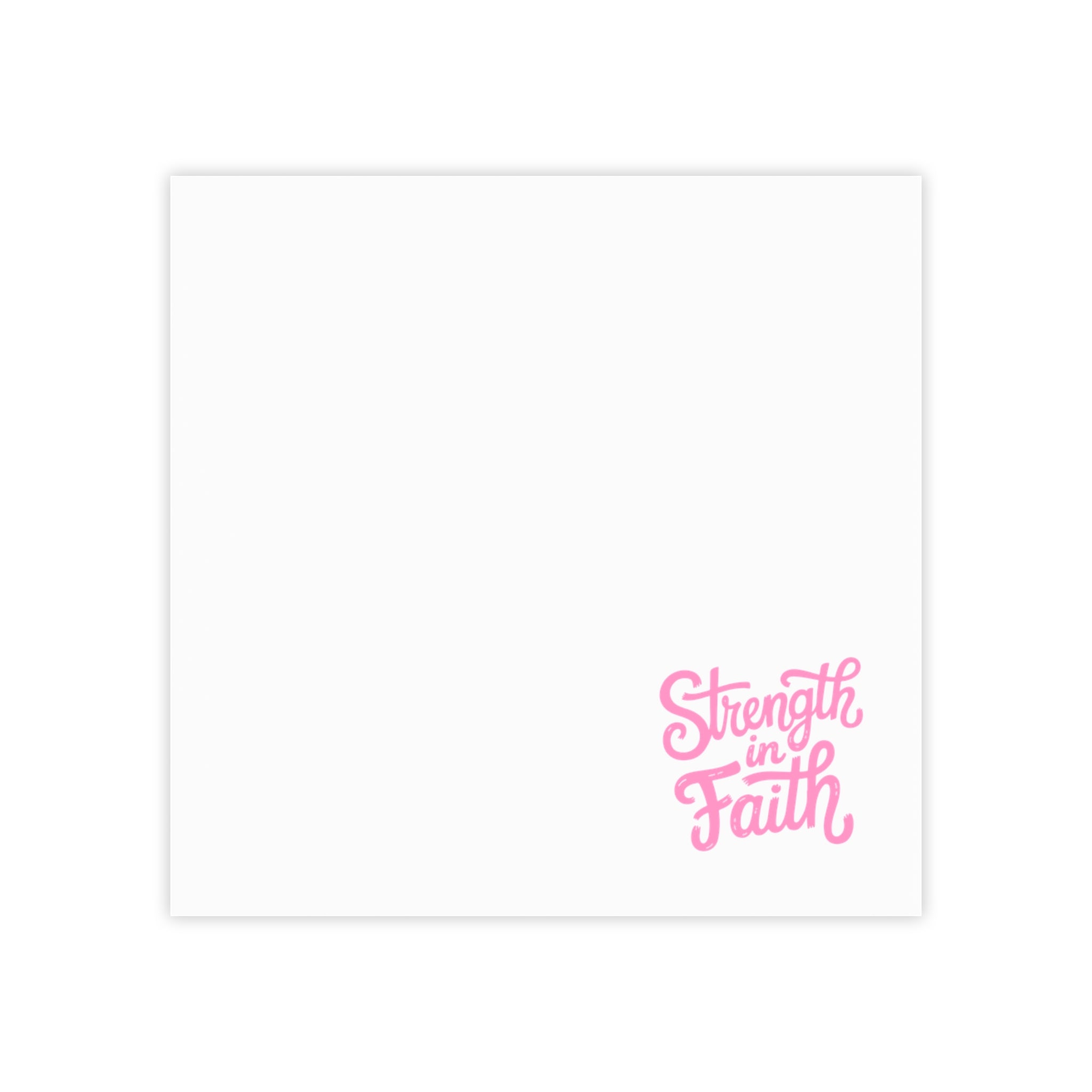 Post-it Note Pad — "Strength in Faith" Inspirational Sticky Notes (Pink Corner Design)
