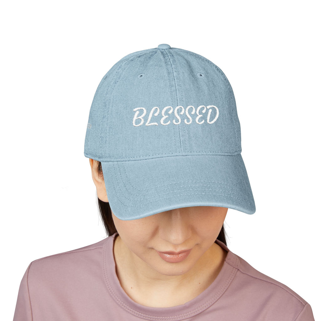 Blessed & Child of God Denim Hat — Embroidered Faith Baseball Cap