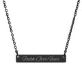 Faith Over Fear Engraved Bar Necklace