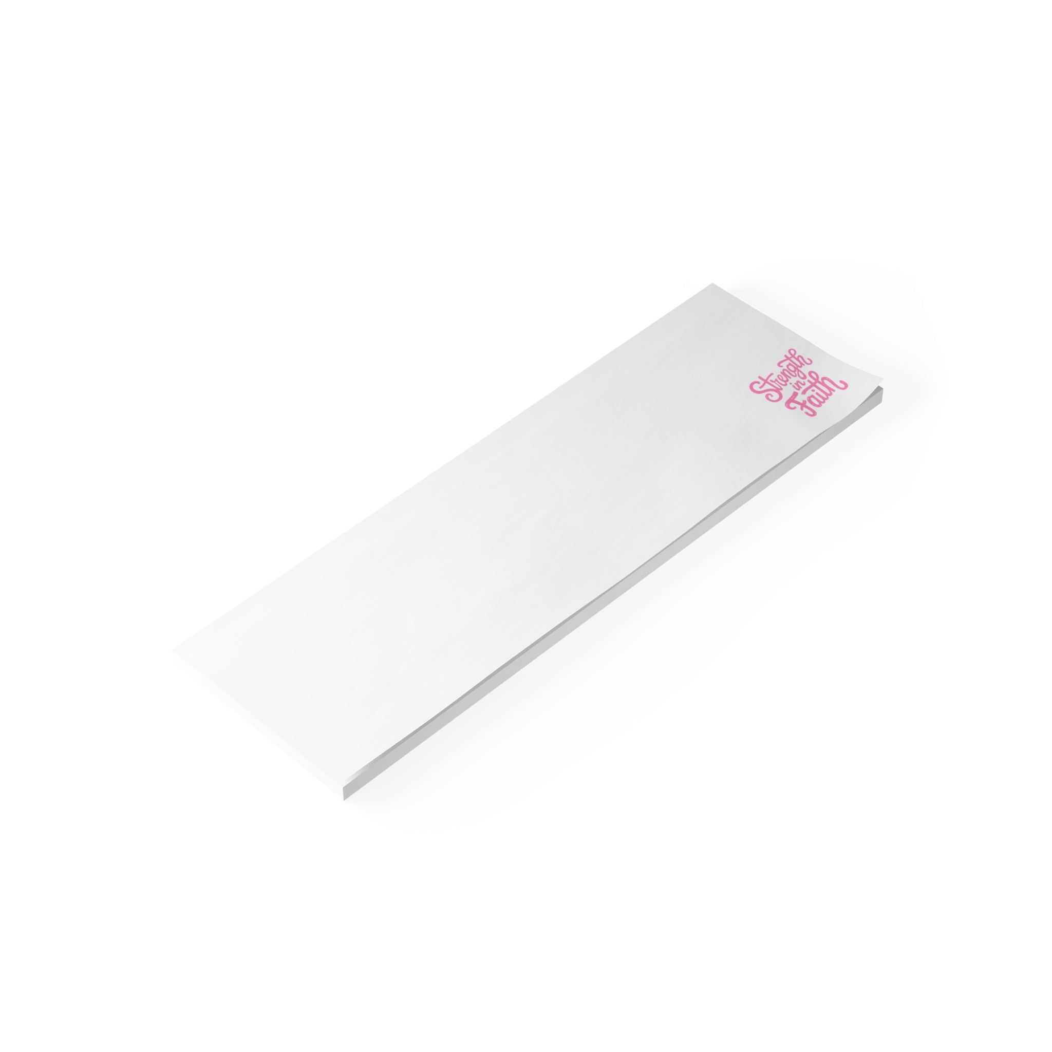 Post-it Note Pad — "Strength in Faith" Inspirational Sticky Notes (Pink Corner Design)