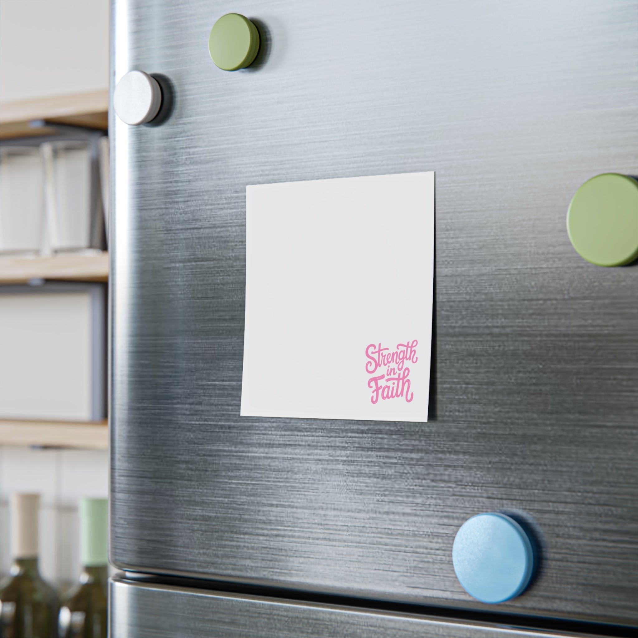Post-it Note Pad — "Strength in Faith" Inspirational Sticky Notes (Pink Corner Design)