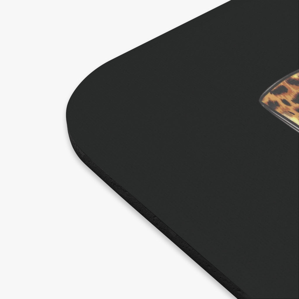 Brown Suga Babe Mouse Pad — Leopard Print Brown Heart Desk Mat