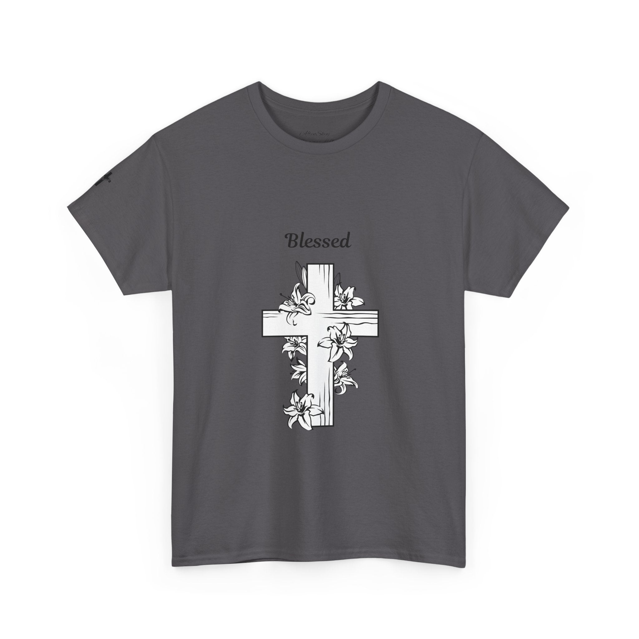 Blessed Cross Unisex Heavy Cotton Tee, Faith T-Shirt, Religious Gift, Spiritual Apparel, Christian Clothing, Everyday Wear