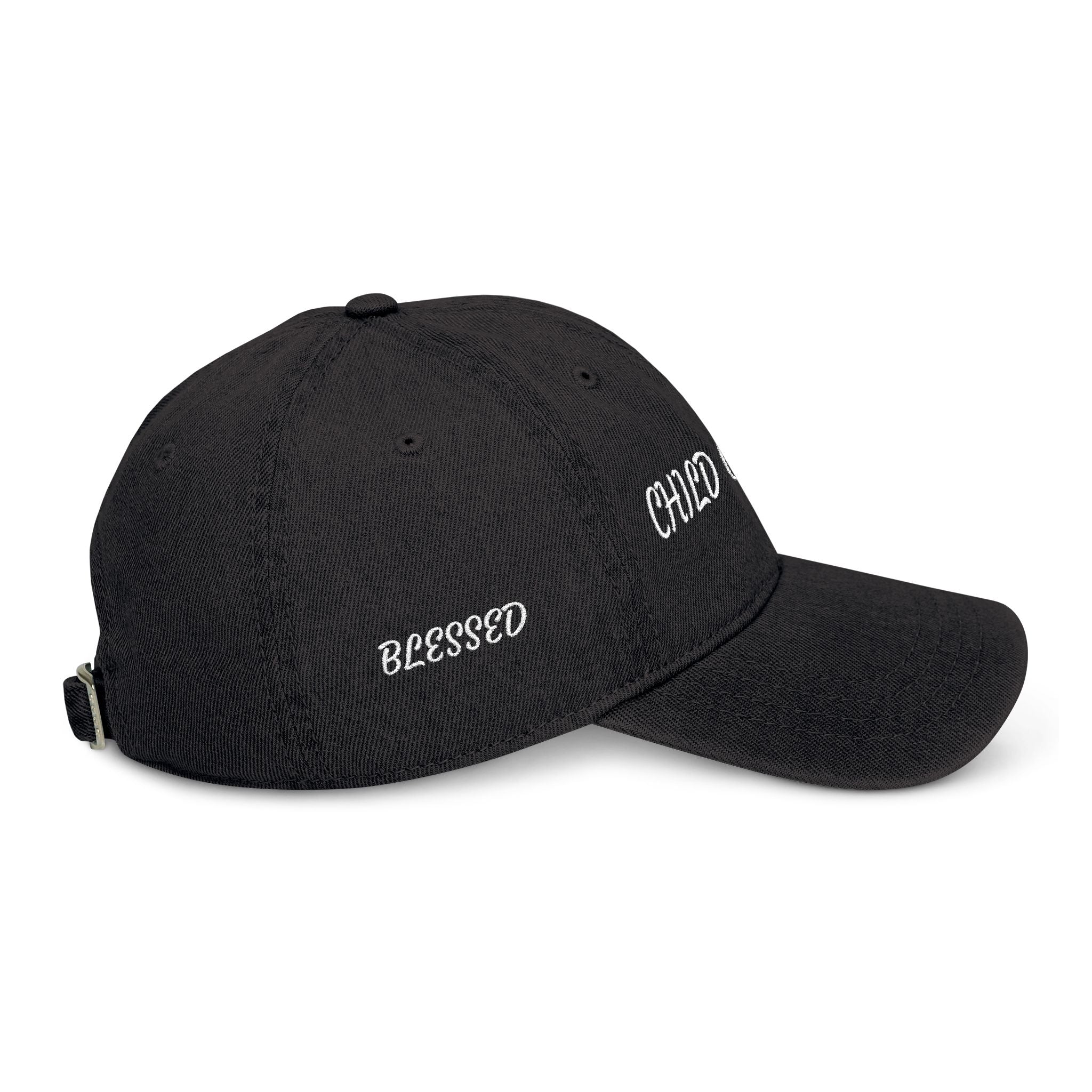 Child of God & Blessed Denim Hat — Embroidered Faith Baseball Cap