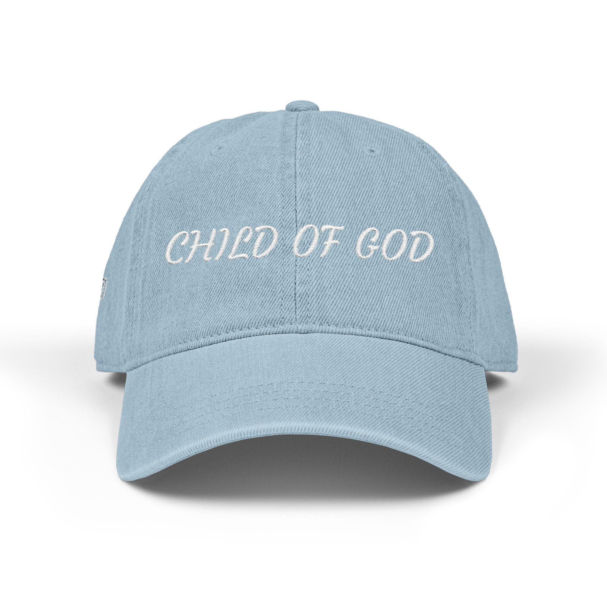 Child of God & Blessed Denim Hat — Embroidered Faith Baseball Cap