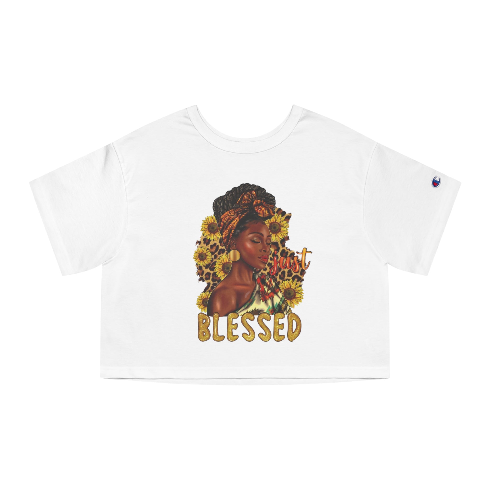 Cropped T-Shirt, just blessed, Women's Shirt, Heritage Design, Comfort Fit Tee, Trendy Top, Positive Vibes Clothing