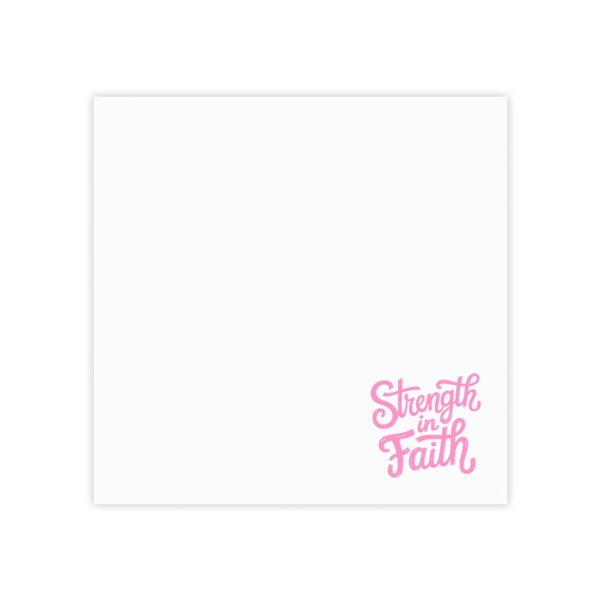 Post-it Note Pad — "Strength in Faith" Inspirational Sticky Notes (Pink Corner Design)