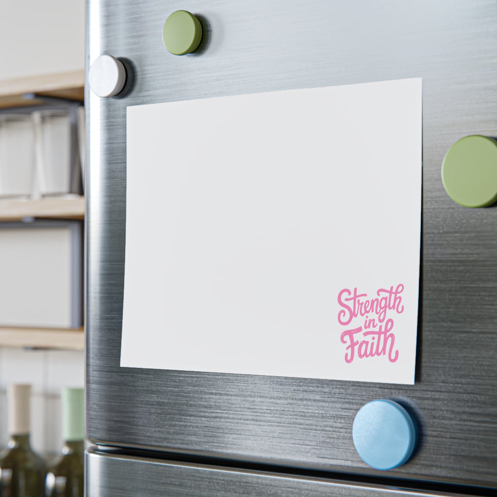 Post-it Note Pad — "Strength in Faith" Inspirational Sticky Notes (Pink Corner Design)