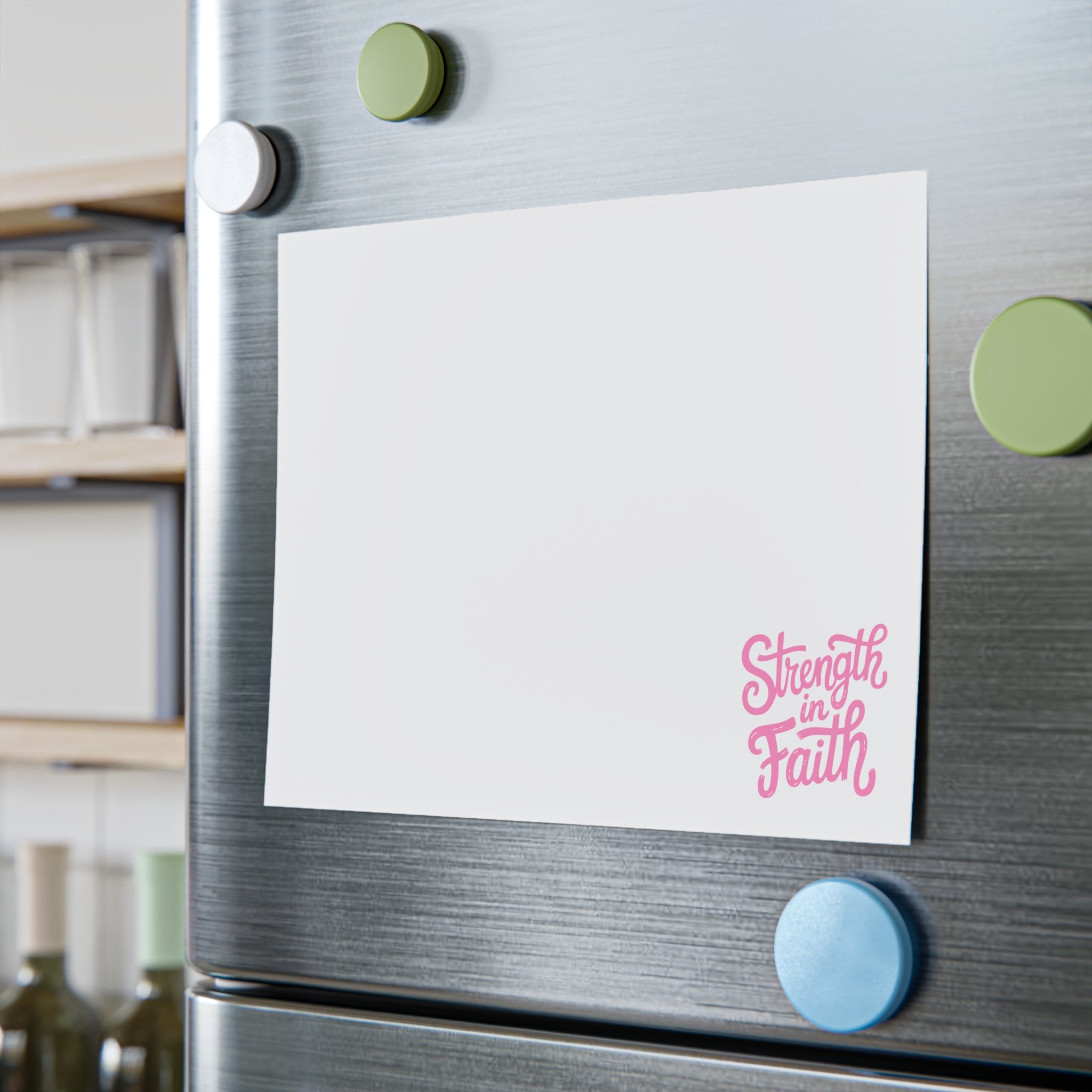 Post-it Note Pad — "Strength in Faith" Inspirational Sticky Notes (Pink Corner Design)