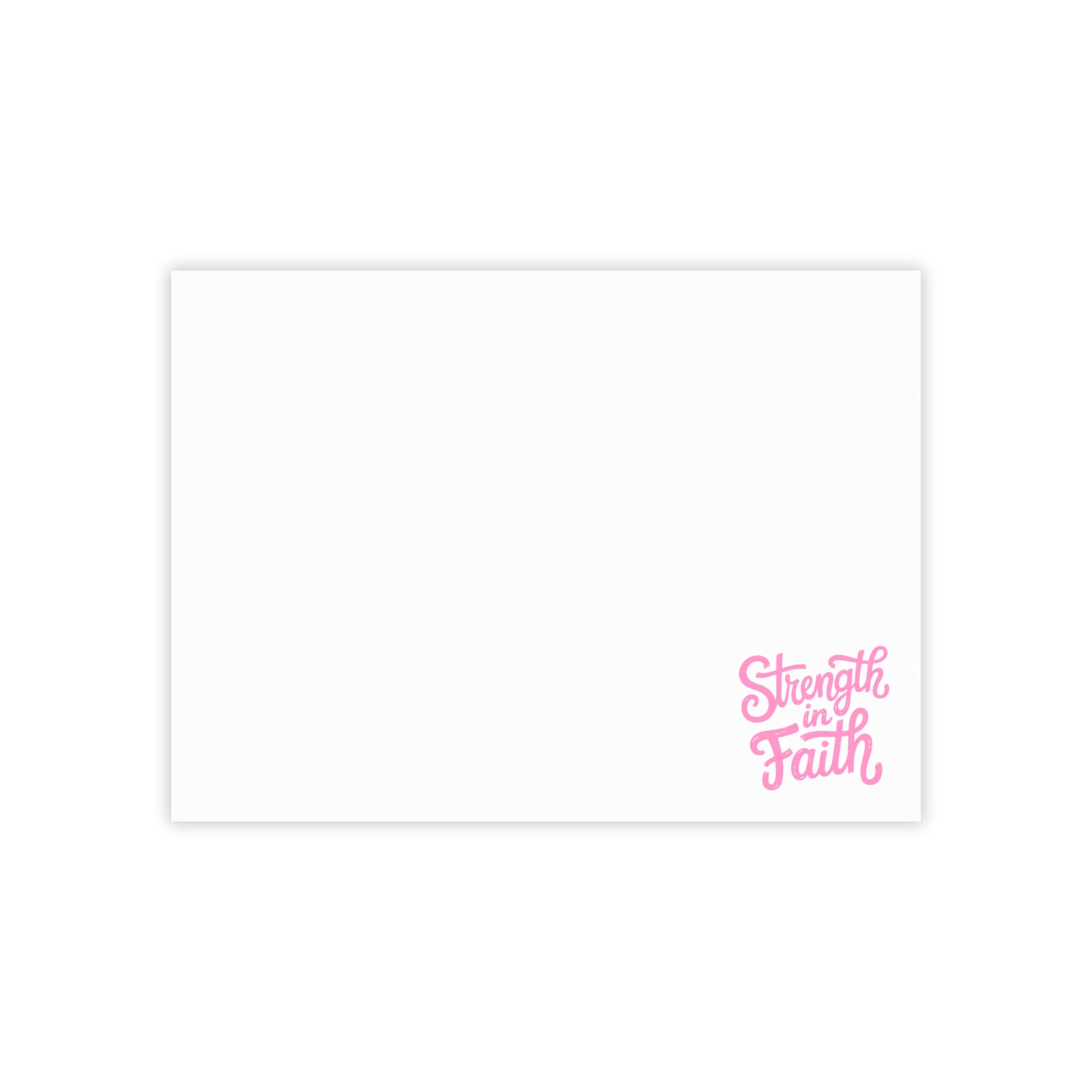 Post-it Note Pad — "Strength in Faith" Inspirational Sticky Notes (Pink Corner Design)