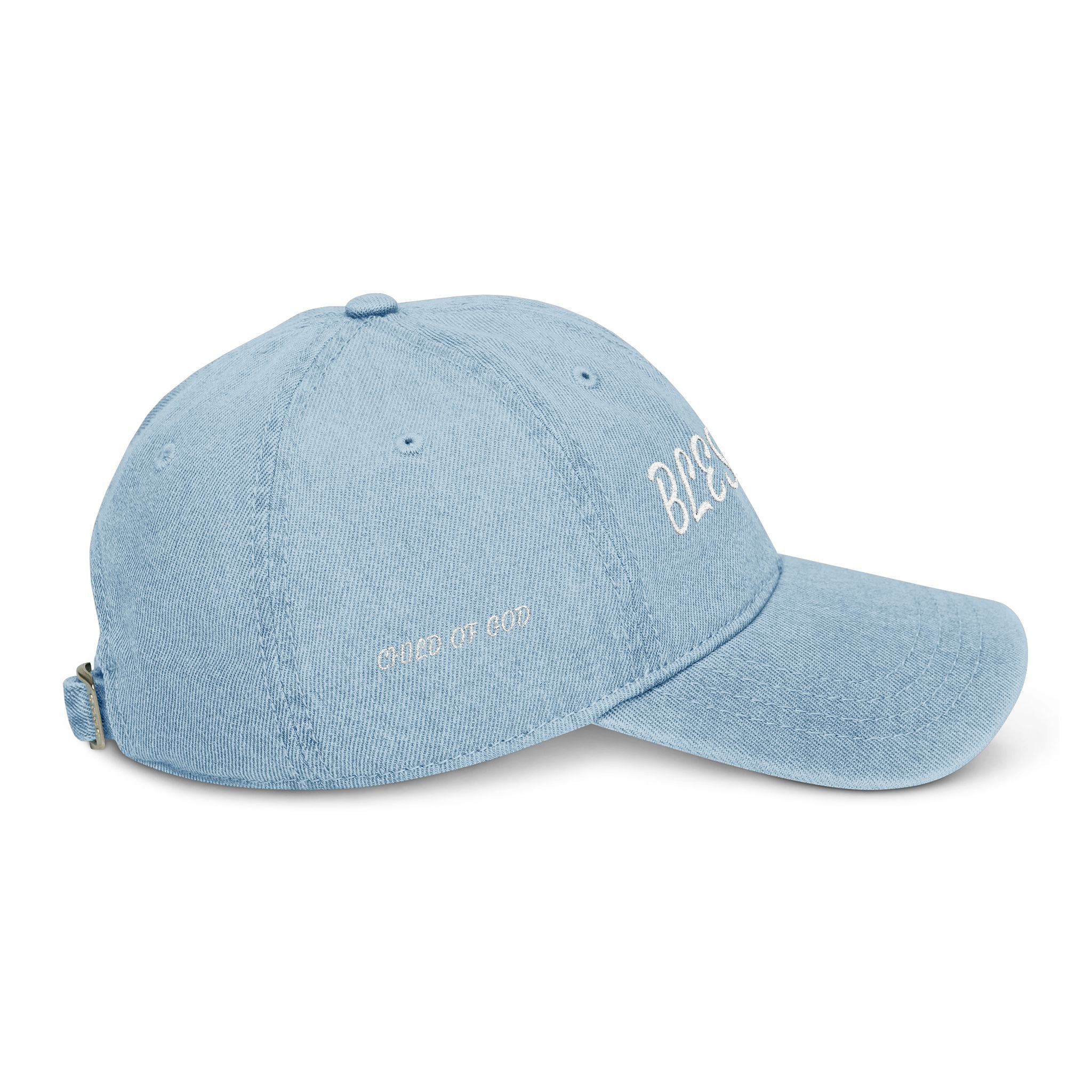 Blessed & Child of God Denim Hat — Embroidered Faith Baseball Cap