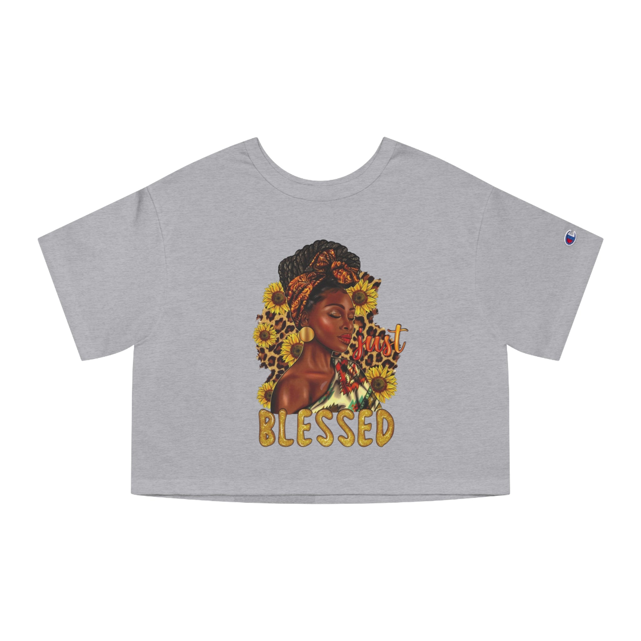 Cropped T-Shirt, just blessed, Women's Shirt, Heritage Design, Comfort Fit Tee, Trendy Top, Positive Vibes Clothing