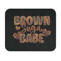 Brown Suga Babe Mouse Pad — Leopard Print Brown Heart Desk Mat