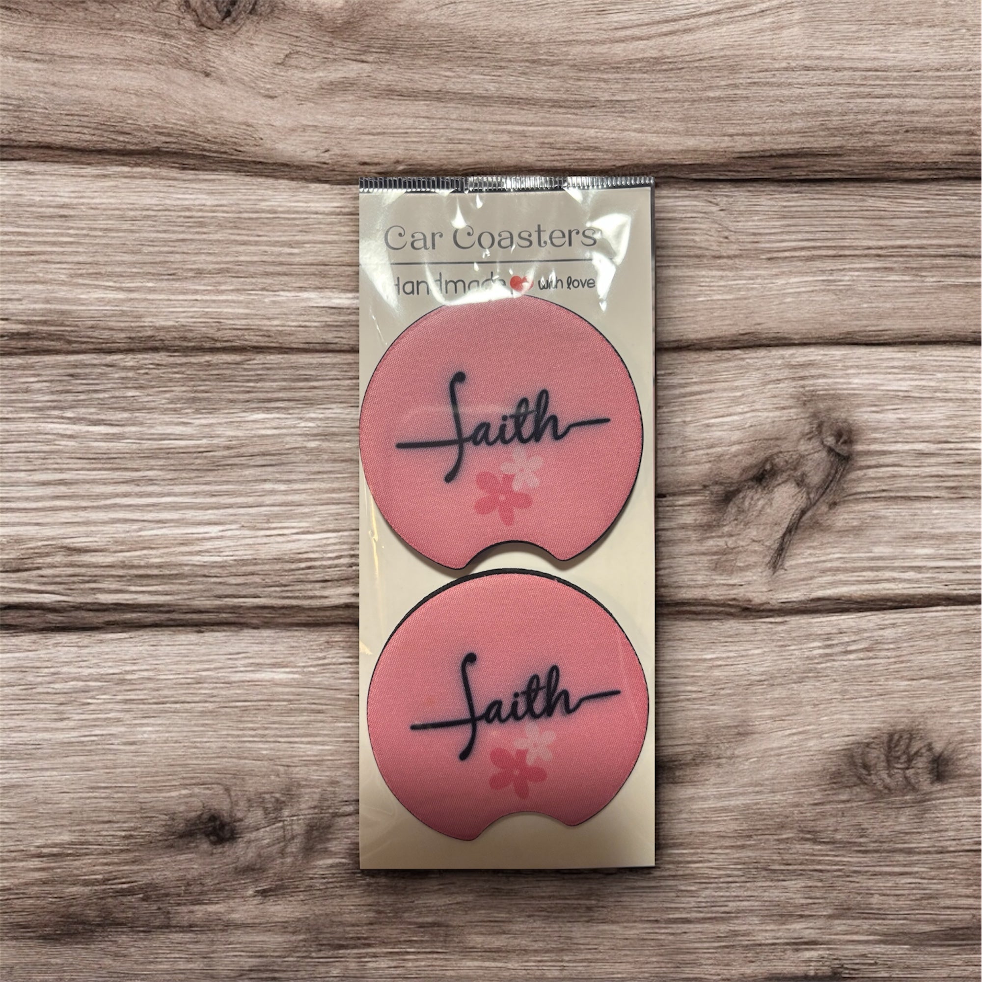 Pink Faith Car Coasters