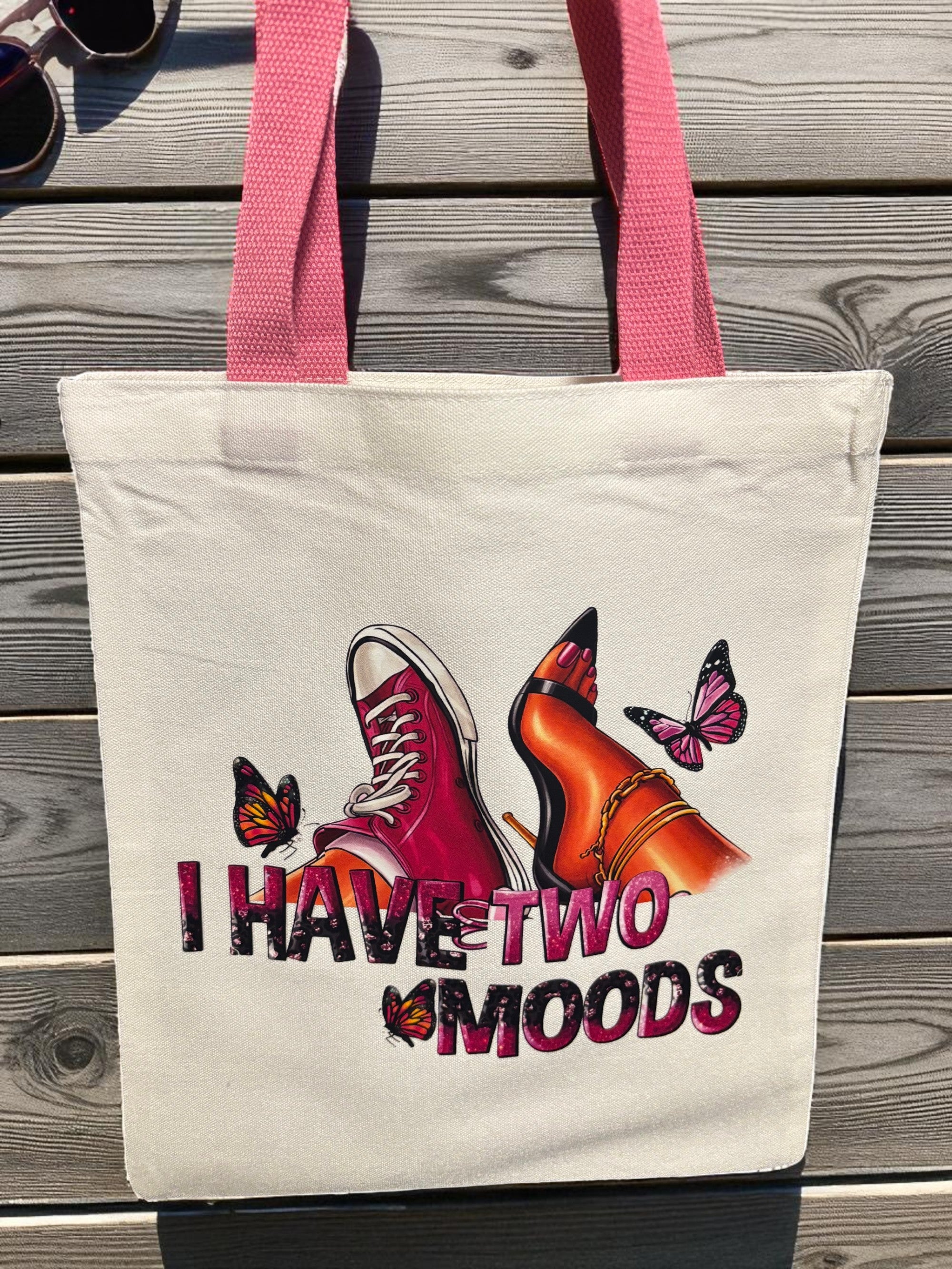 I Have Two Moods Small Canva Tote Bag
