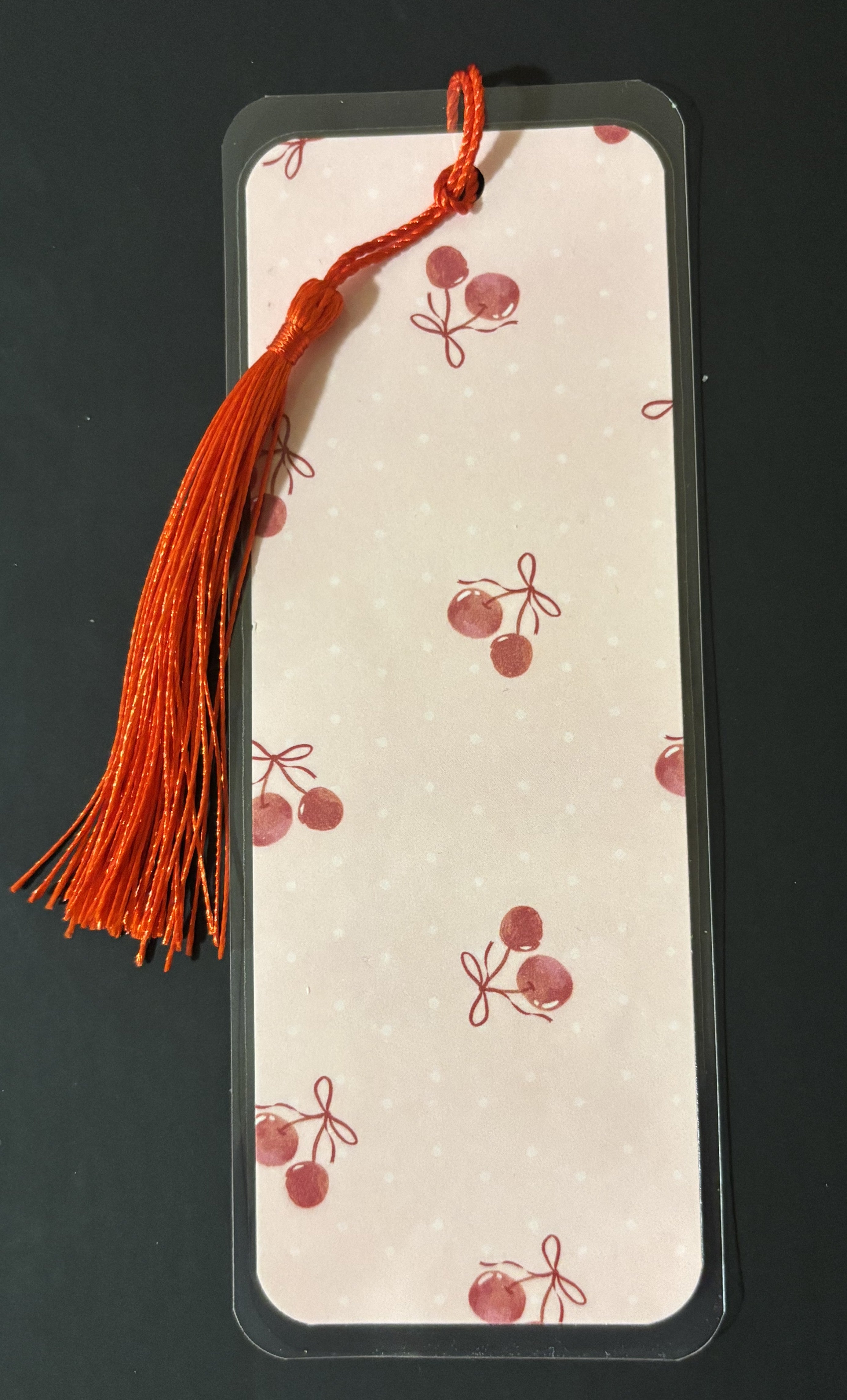 Girly Pink Laminated Bookmark with Tassel