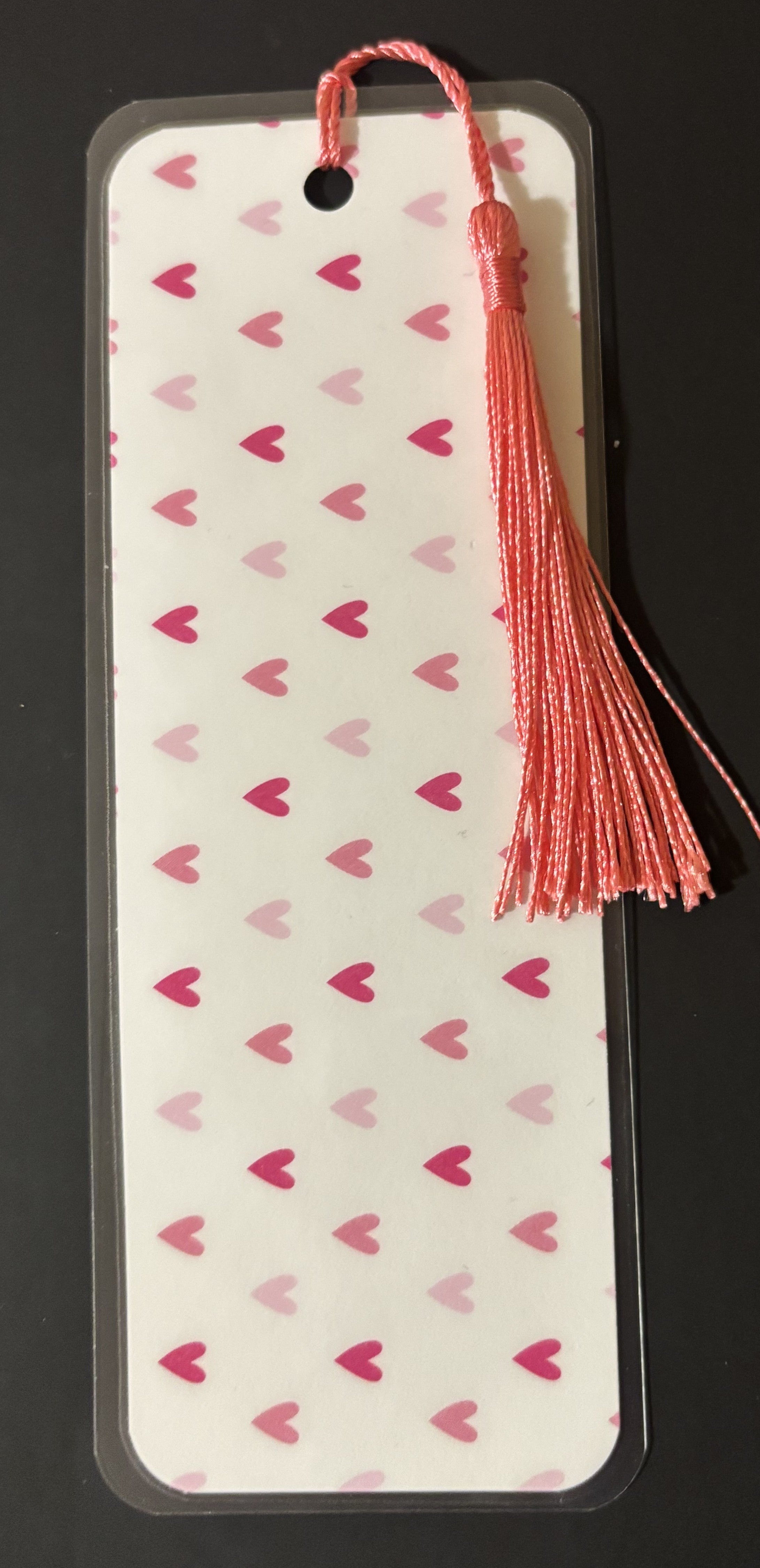 Girly Pink Laminated Bookmark with Tassel