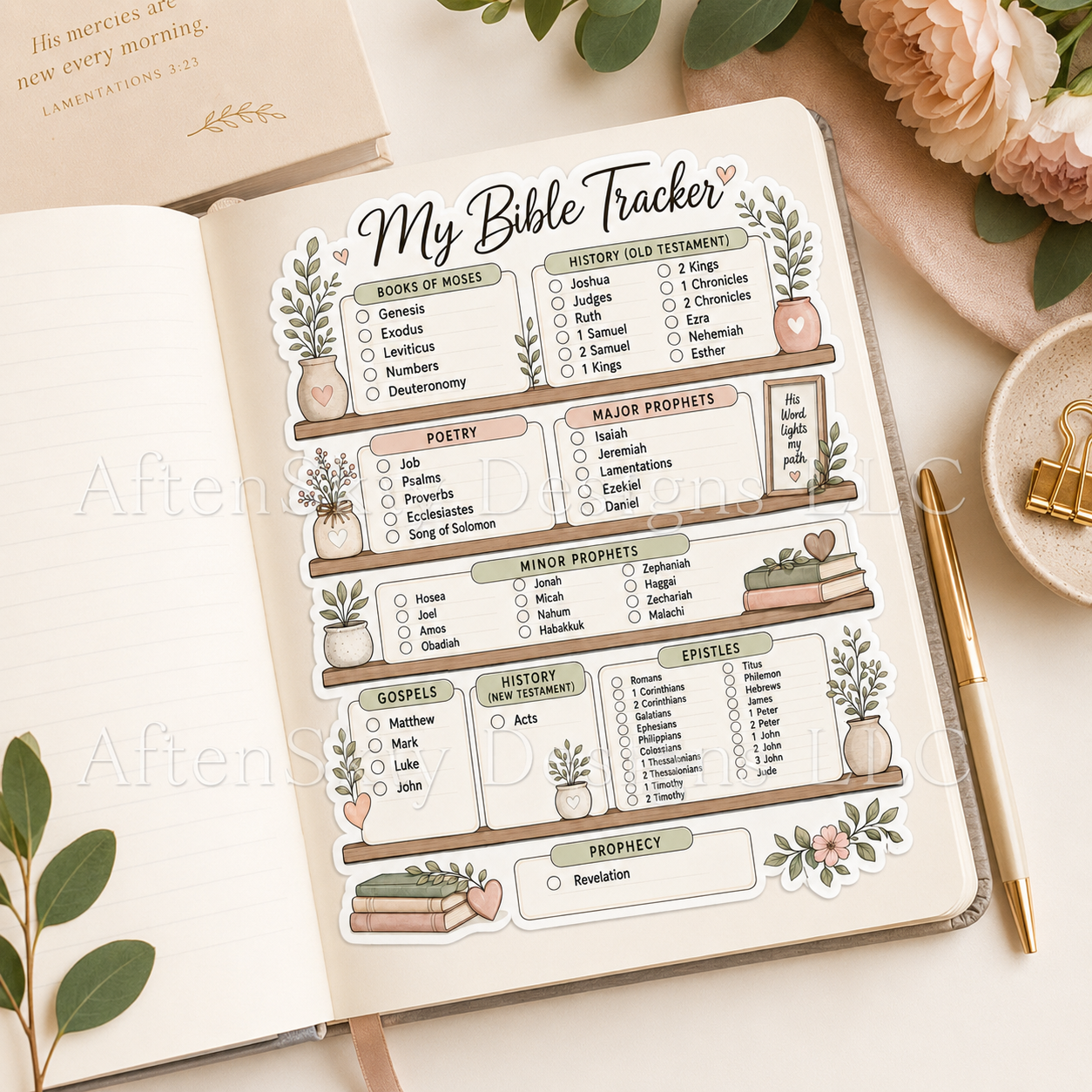 My Bible Tracker Sticker | Faith-Based Bible Reading Checklist Sticker