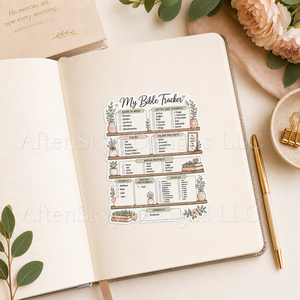 My Bible Tracker Sticker | Faith-Based Bible Reading Checklist Sticker